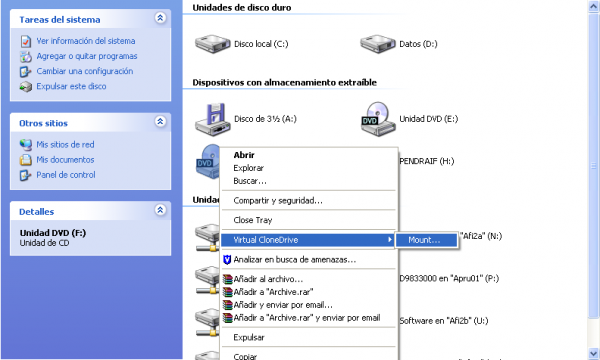 montar imagen virtual clonedrive