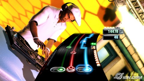 Vista del DJ Hero en pleno juego