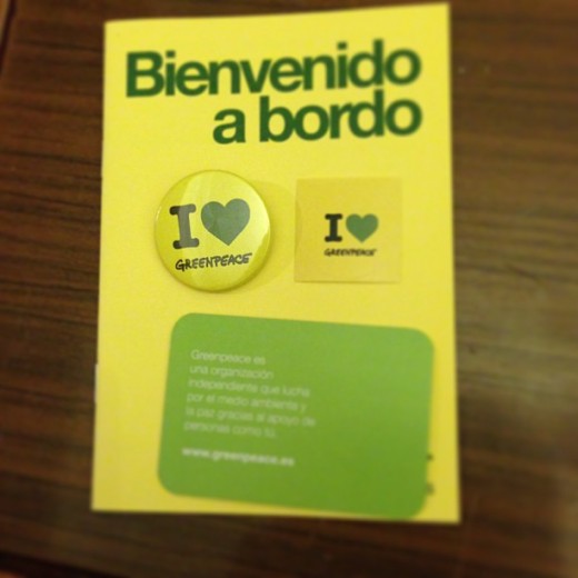 Pack de bienvenida de Greenpeace España